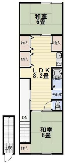 池田市石橋のアパートの間取り