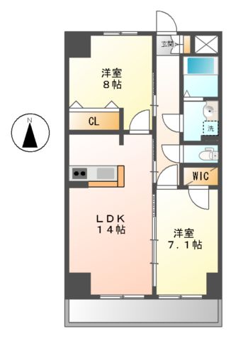 名古屋市中区千代田のマンションの間取り