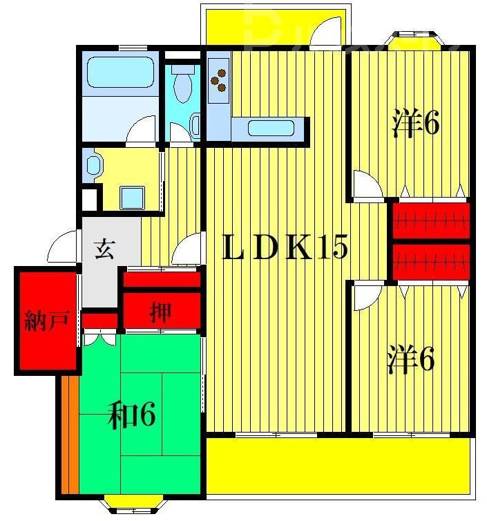 柏市東中新宿のマンションの間取り