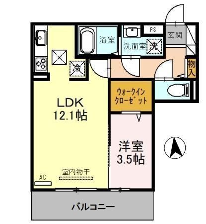 Ｄ－ｒｏｏｍ宇須　輝の間取り