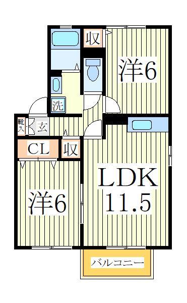 柏市藤心のアパートの間取り