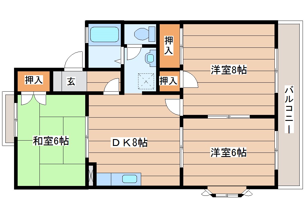 セジュールシャルムIII番館の間取り