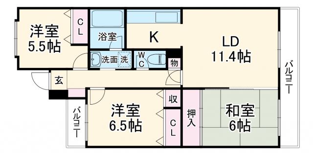 ベルヴィ能見台Ａ棟の間取り