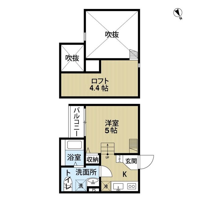 堺市西区浜寺諏訪森町西のアパートの間取り