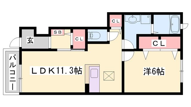 グランシャルムBの間取り