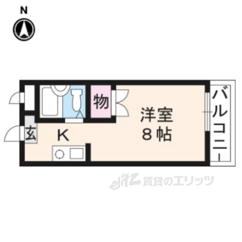 京都市北区平野上柳町のマンションの間取り