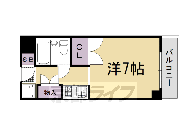 京都市左京区田中大堰町のマンションの間取り