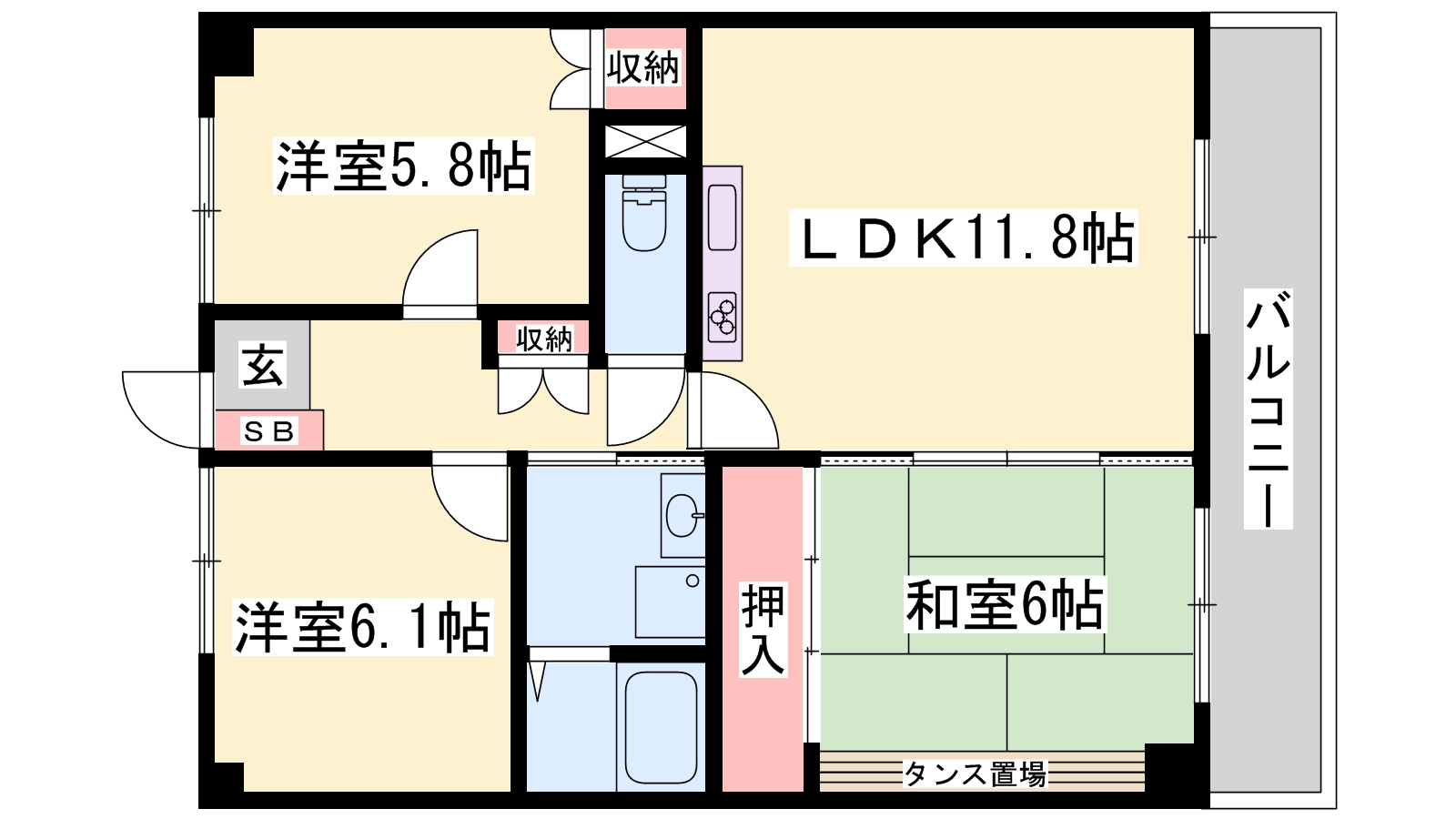 サンパティオ向陽台の間取り