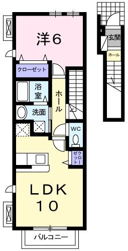 静岡市駿河区みずほのアパートの間取り