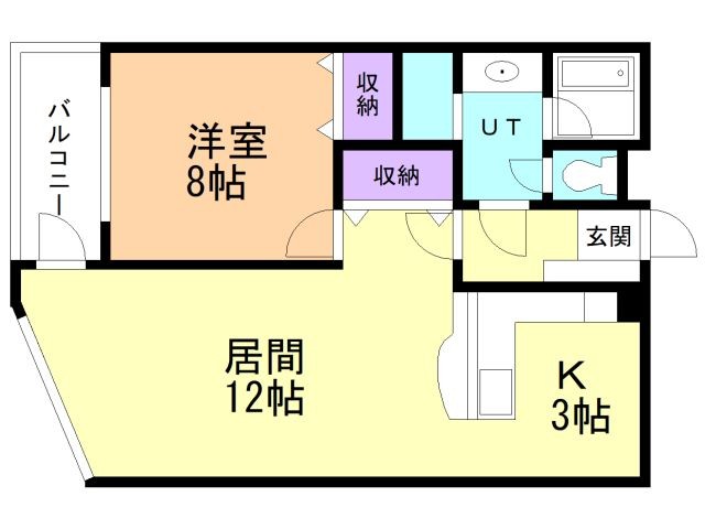 函館市谷地頭町のマンションの間取り