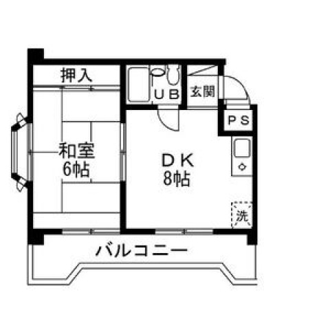 大阪市東住吉区鷹合のマンションの間取り