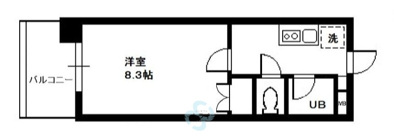 福岡市中央区春吉のマンションの間取り