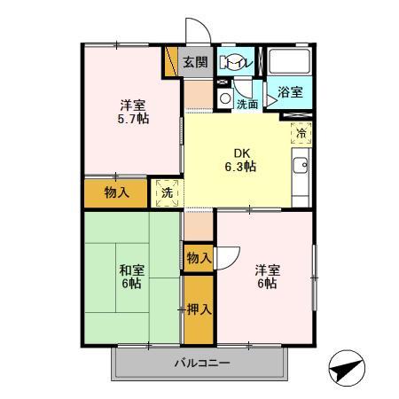 柏市みどり台のアパートの間取り