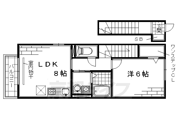 京都市伏見区桃山町因幡のアパートの間取り