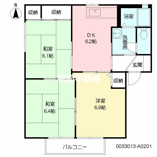 朝倉市牛木のアパートの間取り