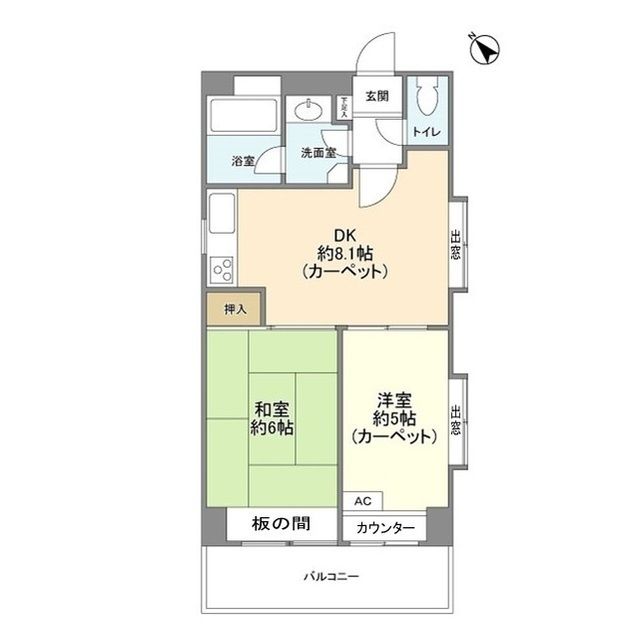 板橋区板橋のマンションの間取り