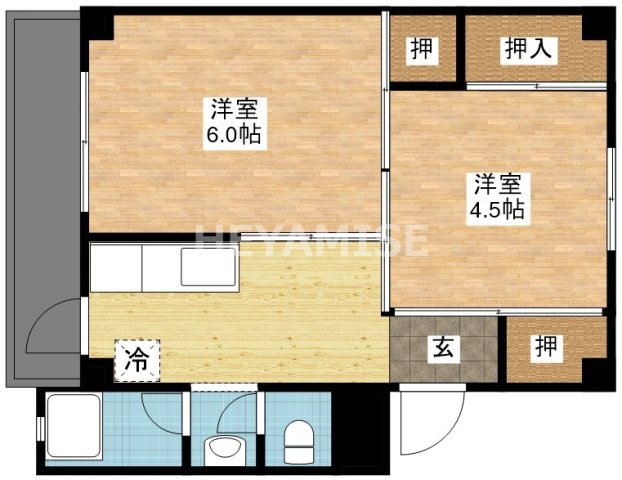 長崎市深堀町のアパートの間取り