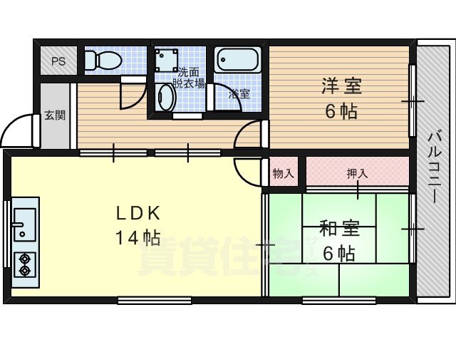 高槻市京口町のマンションの間取り