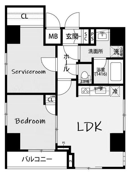 中央区佃のマンションの間取り