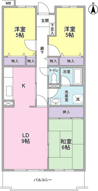 横浜市青葉区新石川のマンションの間取り