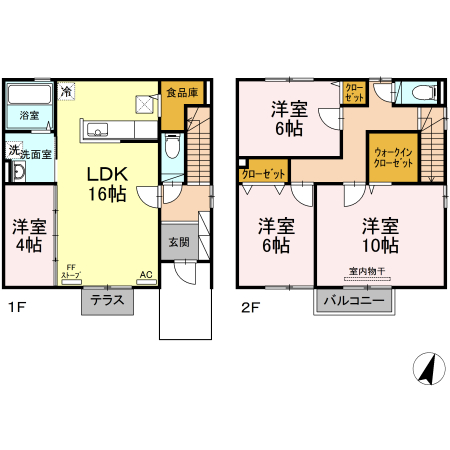 リビングタウン若宮II　Ａの間取り