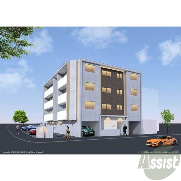 建物外観　完成予想パース　札幌市東区北２７条東「ＭＪクレスト元町」