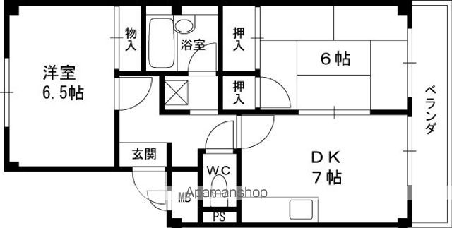 阪神本線 鳴尾・武庫川女子大前駅 徒歩8分 3階建 築31年の間取り写真