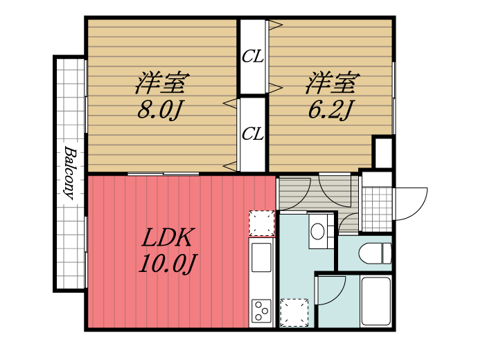 ＪＲ東金線 東金駅 徒歩15分 2階建 築19年の間取り写真