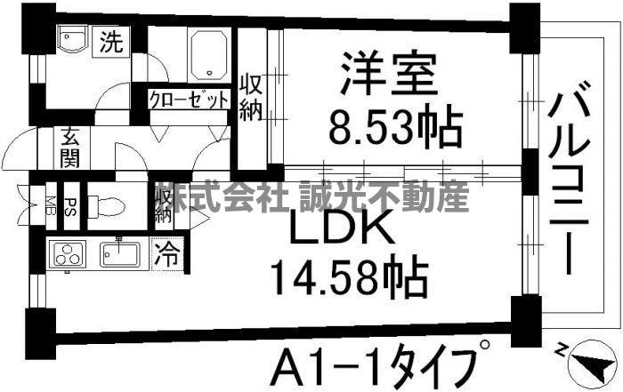 地下鉄七隈線 渡辺通駅 徒歩12分 14階建 築24年の間取り写真
