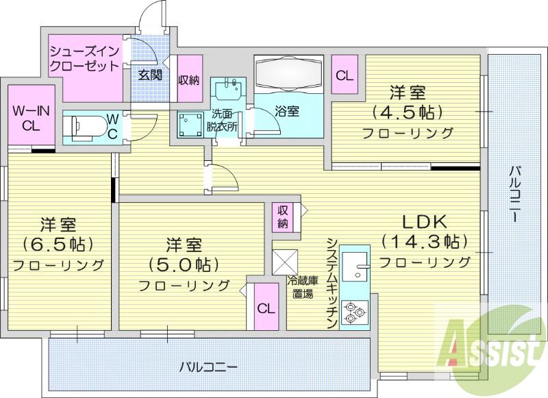 地下鉄東豊線 環状通東駅 徒歩1分 15階建 築2年の間取り写真