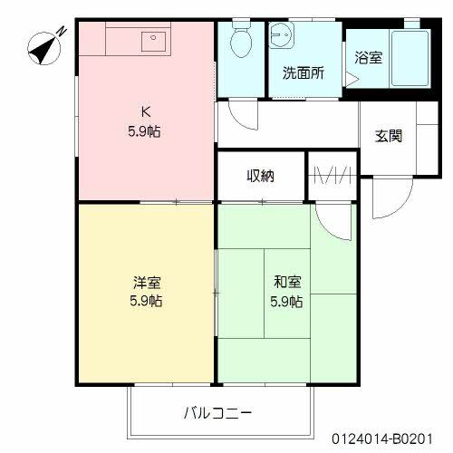 サニーヒルズ B棟の間取り写真