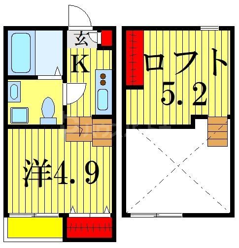 ＪＲ総武線 本八幡駅 徒歩15分 2階建 築12年の間取り写真