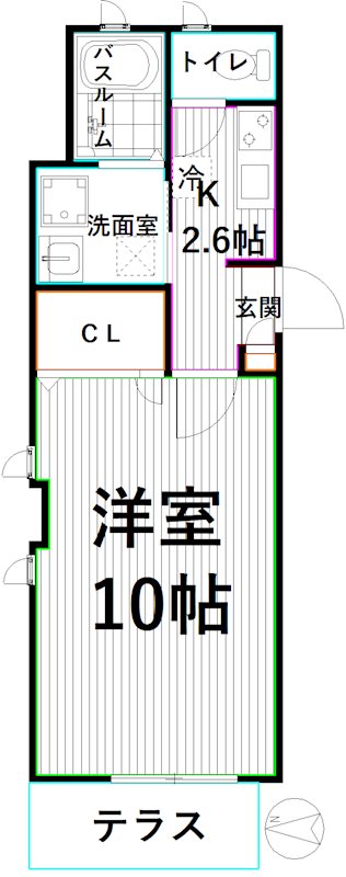 ＪＲ中央線 高円寺駅 徒歩1分 4階建 築20年の間取り写真
