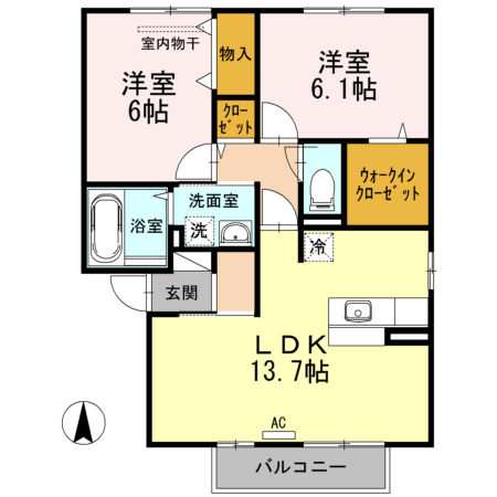 福山市駅家町大字倉光のアパートの間取り