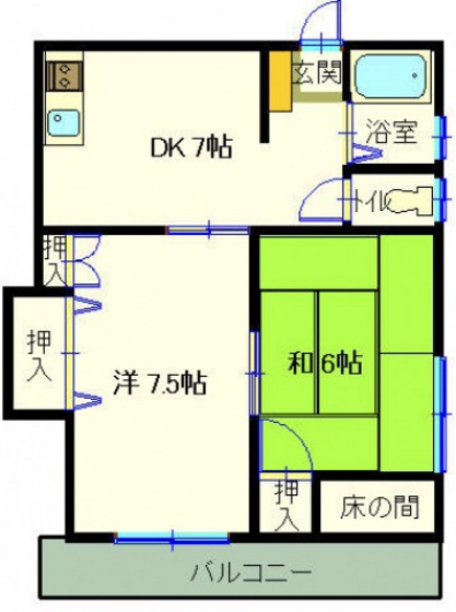 【広島市東区東蟹屋町のマンションの間取り】