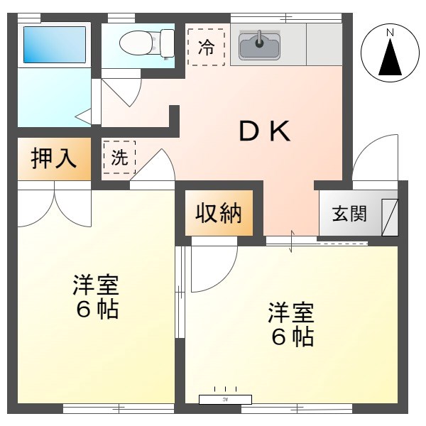 佐久市長土呂のアパートの間取り