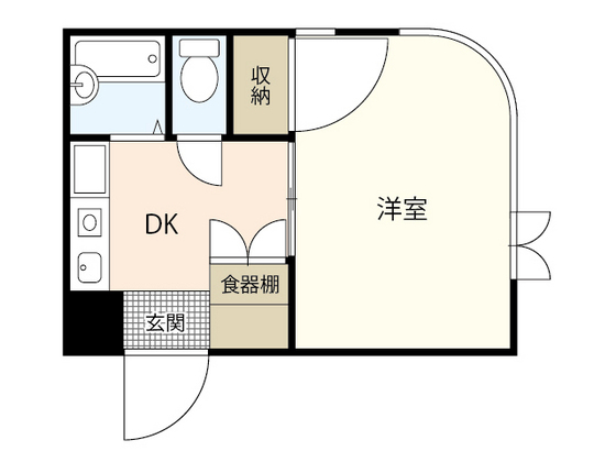 広島市西区大芝のマンションの間取り