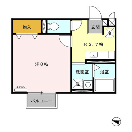 パセオプラシード角田Ｂの間取り