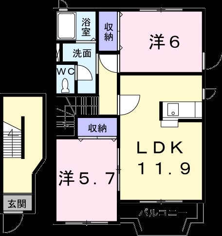 モダンライフ秋根Ｂの間取り