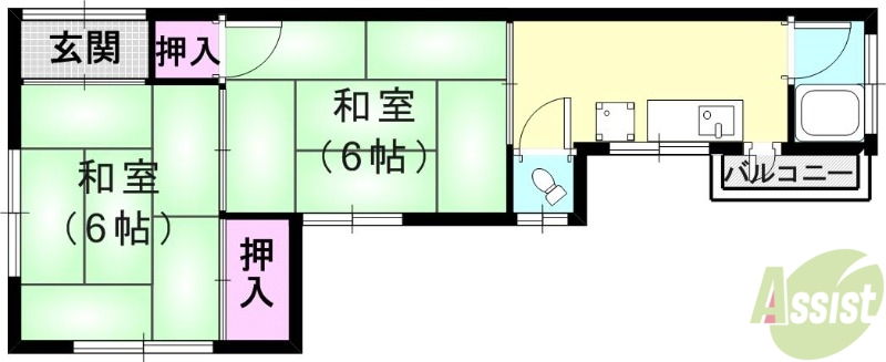 鈴蘭台南町アパートメントの間取り