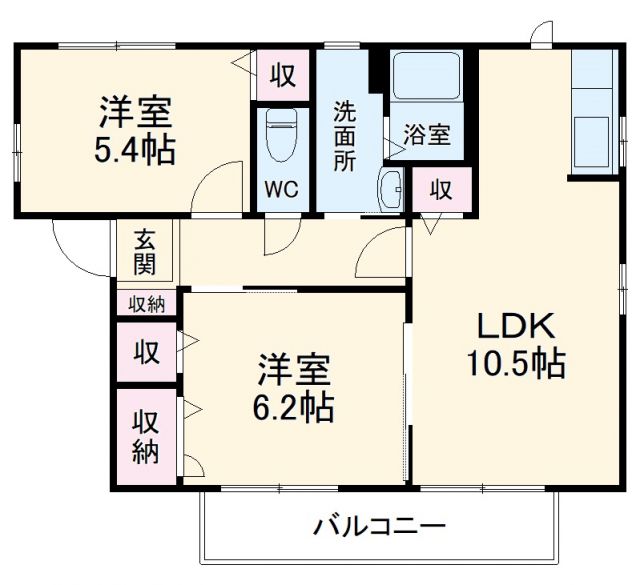 茅ヶ崎市みずきのアパートの間取り