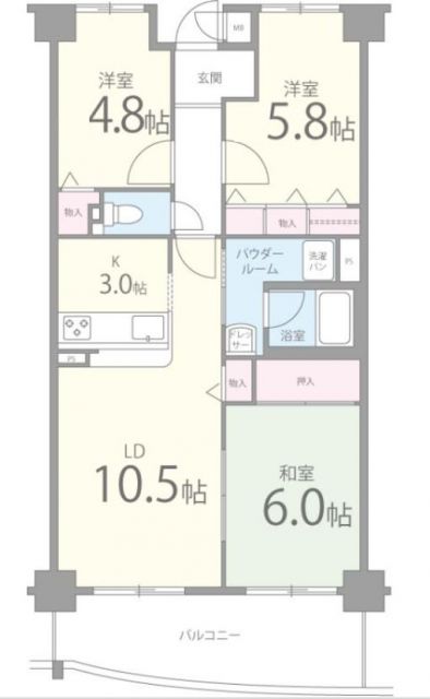 岸和田市土生町のマンションの間取り