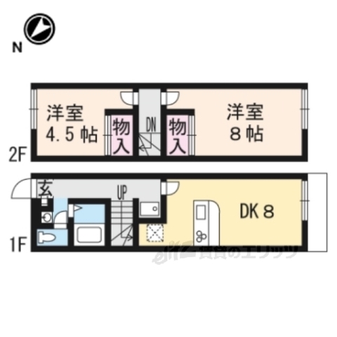 栗東市小柿のアパートの間取り