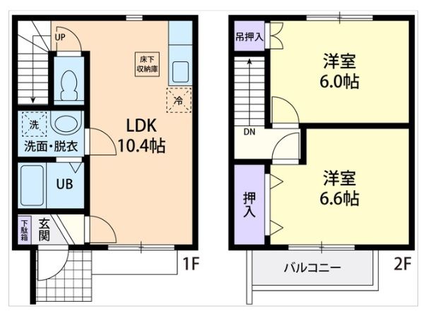 小美玉市山野のアパートの間取り