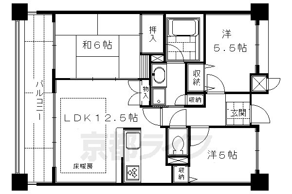 エスリード伏見桃山壱番館の間取り