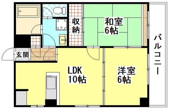 【広島市南区宇品西のマンションの間取り】