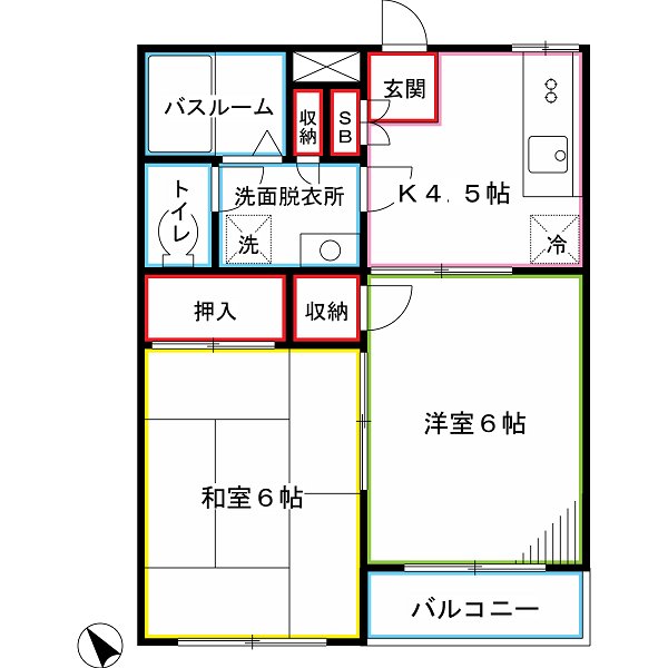 練馬区下石神井のアパートの間取り