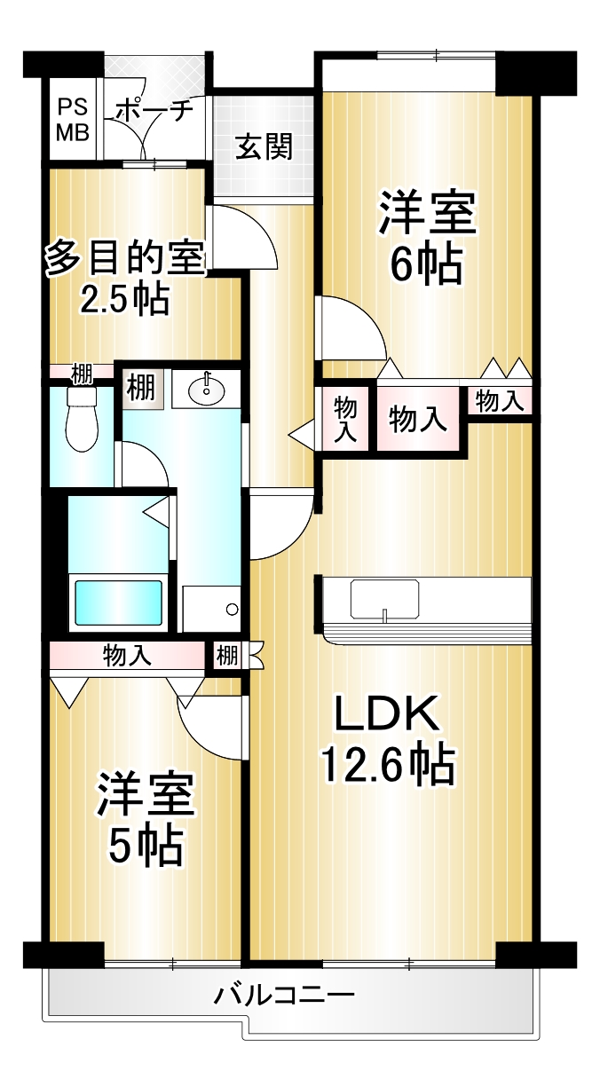 【リバーサイド出来島の間取り】