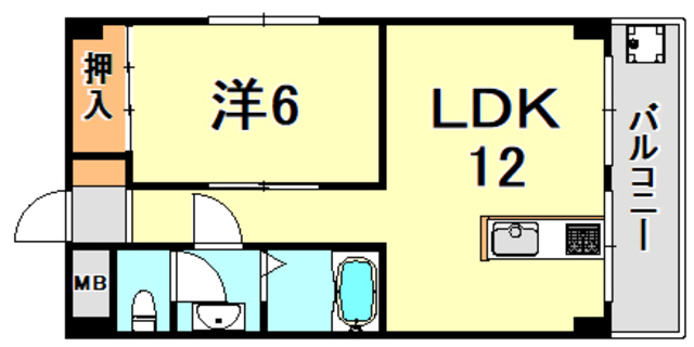 【神戸市灘区記田町のマンションの間取り】