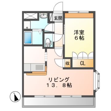 加茂郡川辺町下川辺のアパートの間取り